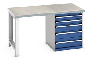 Bott Bench 1500x900x840mm with Lino Top and 5 Drawer Cabinet 41004110.**